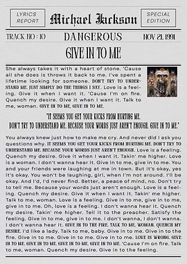 Michael Jackson Give In To Me
