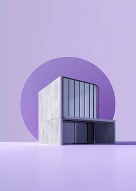 Modern Architecture Concept with Purple Circle