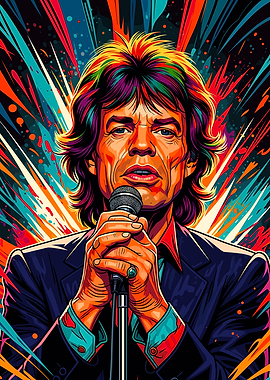 Mick Jagger Pop Art Portrait