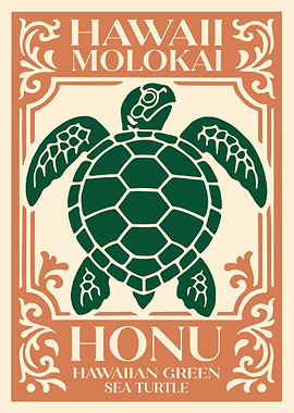 Hawaiian Green Sea Turtle Art