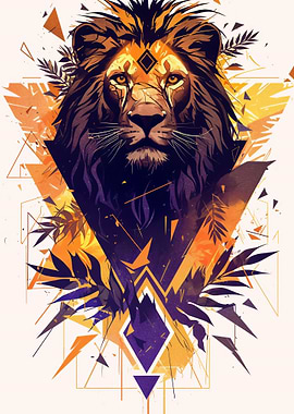 Geometric Lion Portrait