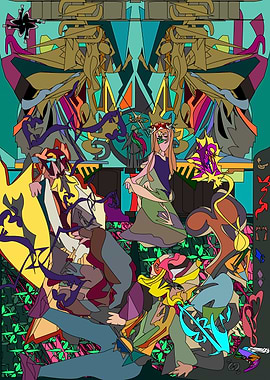 Surreal Abstract Figures and Geometric Patterns
