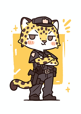 Cute Cheetah Police Officer