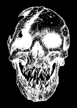 Horror Skull with Sharp Teeth