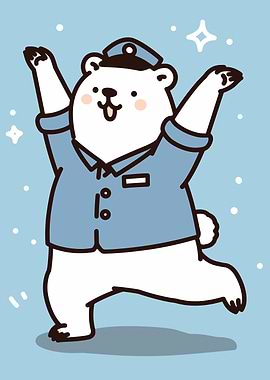 Cute Polar Bear in Uniform