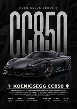 sleek black Koenigsegg CC850 Supercar