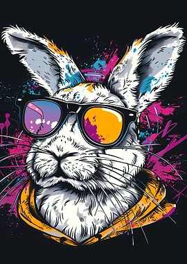 Cool Rabbit Wearing Sunglasses