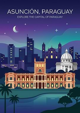 Asuncion, Paraguay Skyline at Night