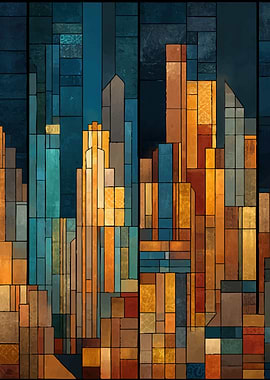 Stained Glass Cityscape