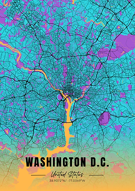 Washington D.C. Map Art