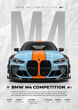 sleek BMW M4 Competition Gulf Livery