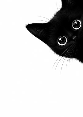 Peeking Black Kitten