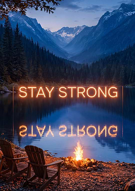 Stay Strong Motvational Art Poster