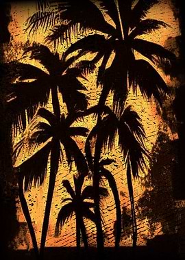 Silhouette Palm Trees at Sunset