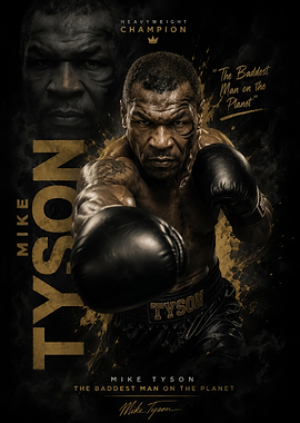 powerful Mike Tyson Heavyweight Champion Poster