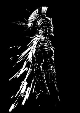 Roman Soldier in Black and White