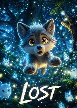 Lost Wolf Cub in Enchanted Forest