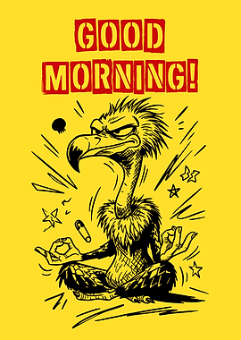 Grumpy Vulture Meditating