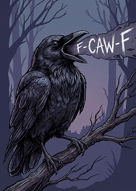 Raven F-Caw-F in a Dark Forest