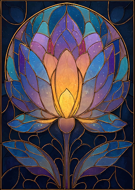 Stained Glass Lotus Flower