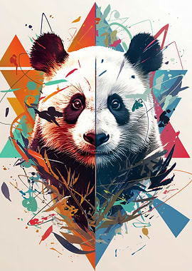Abstract Panda Portrait