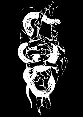 Snake and Skeleton Hand