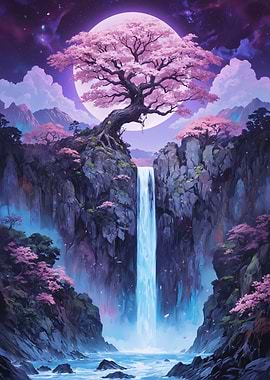 Cherry Blossom Waterfall