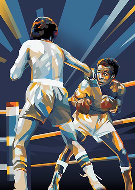 Boxing Match in colorful Style