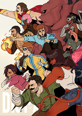 Diverse Group of Superheroes in Action