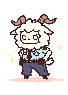 Cute Goat Police Officer