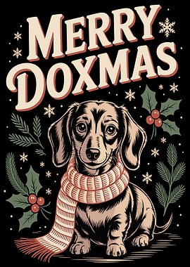 Merry Doxmas Dachshund Christmas Card