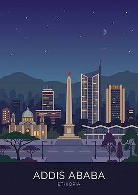 Addis Ababa Cityscape at Night