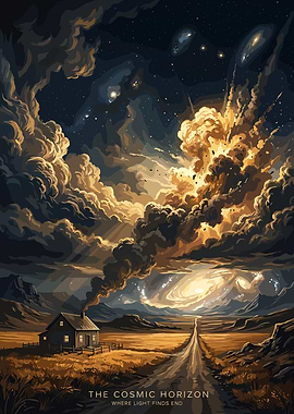 Cosmic Horizon with House and Road
