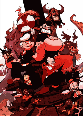Popeye and Friends in a Chaotic Scene