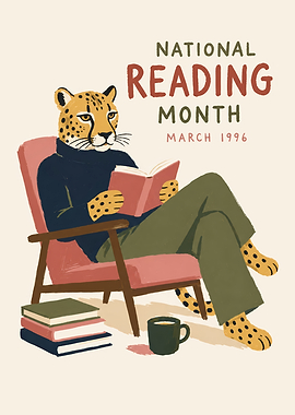 Cheetah Reading for National Reading Month