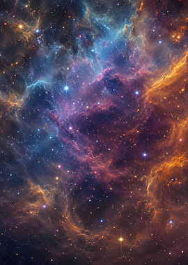 Vibrant Nebula with Stars