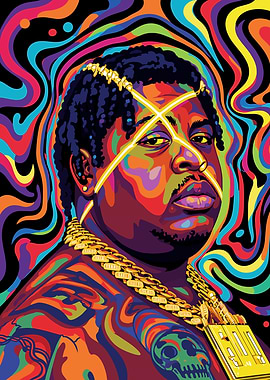 BigXthaPlug Psychedelic Portrait of a Rapper