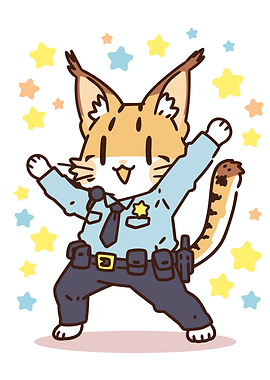 Cute Cat Police Officer Dancing