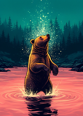 Bear in a magical river