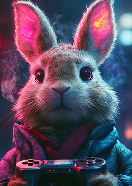Rabbit Gamer with Controller
