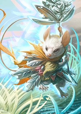Fantasy Mouse Warrior with Leaf Armor