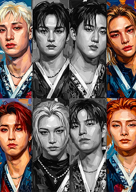 Stray Kids K-Pop Group Portraits