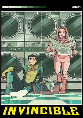 Invincible Characters in Laundry Room