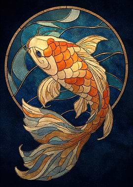 Stained Glass Koi Fish