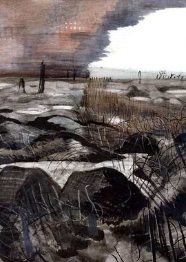 Wire by Paul Nash WW1 Trenches Historical Painting