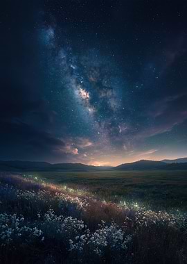 Milky Way Over a Field