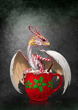 Candy Cane Dragon in Red Scaled Mug