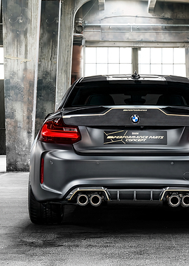 Matte Black BMW M Performance Concept Car Rear View