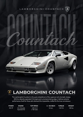 Wall Street Lamborghini Countach Poster