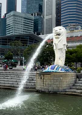 Merlion Fountain in Singapore